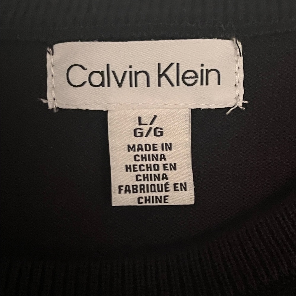 Calvin Klein Black Top with Sheer Sleeves - Picture 8 of 14